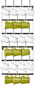Mug Rack for Wall - 6-Tier Rustic Coffee Mug Holder, Holds 21
