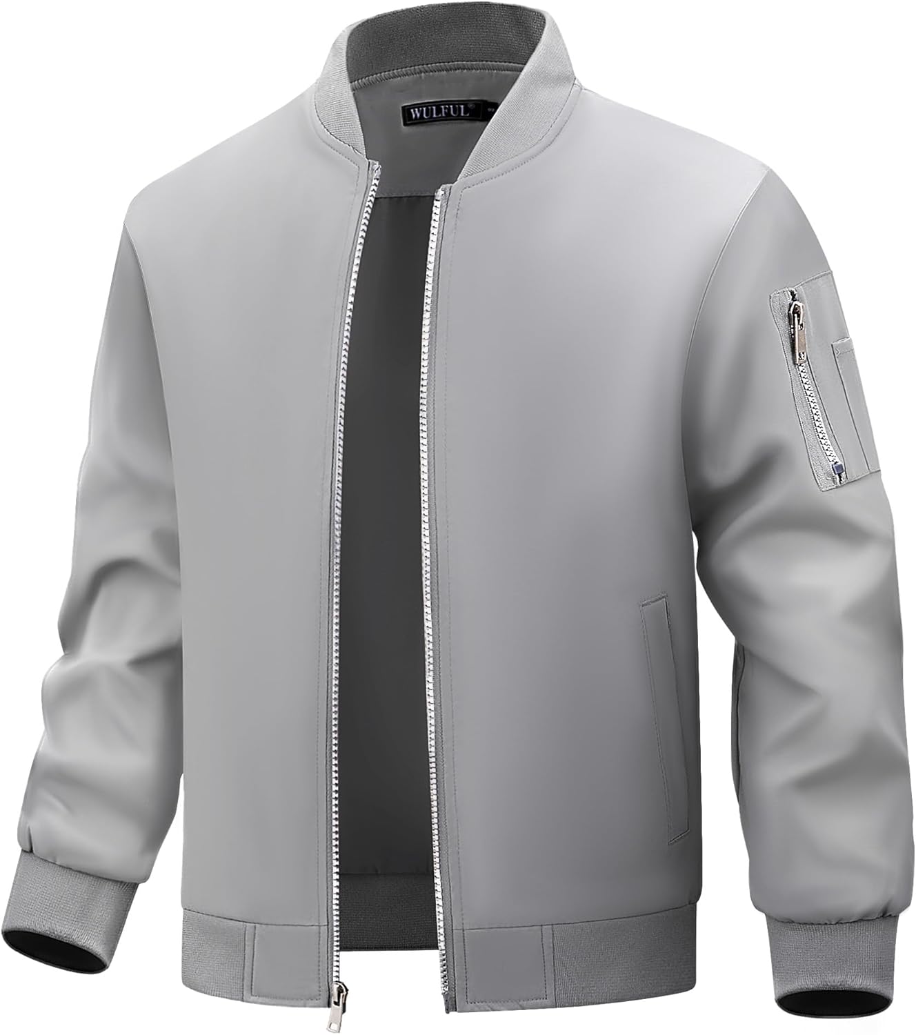 WULFUL Men's Bomber Jacket Lightweight Casual Windbreaker Coat
