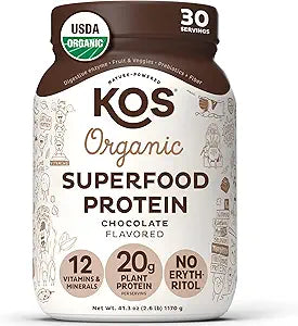KOS Vegan Protein Powder - Organic Pea Protein Blend for Health