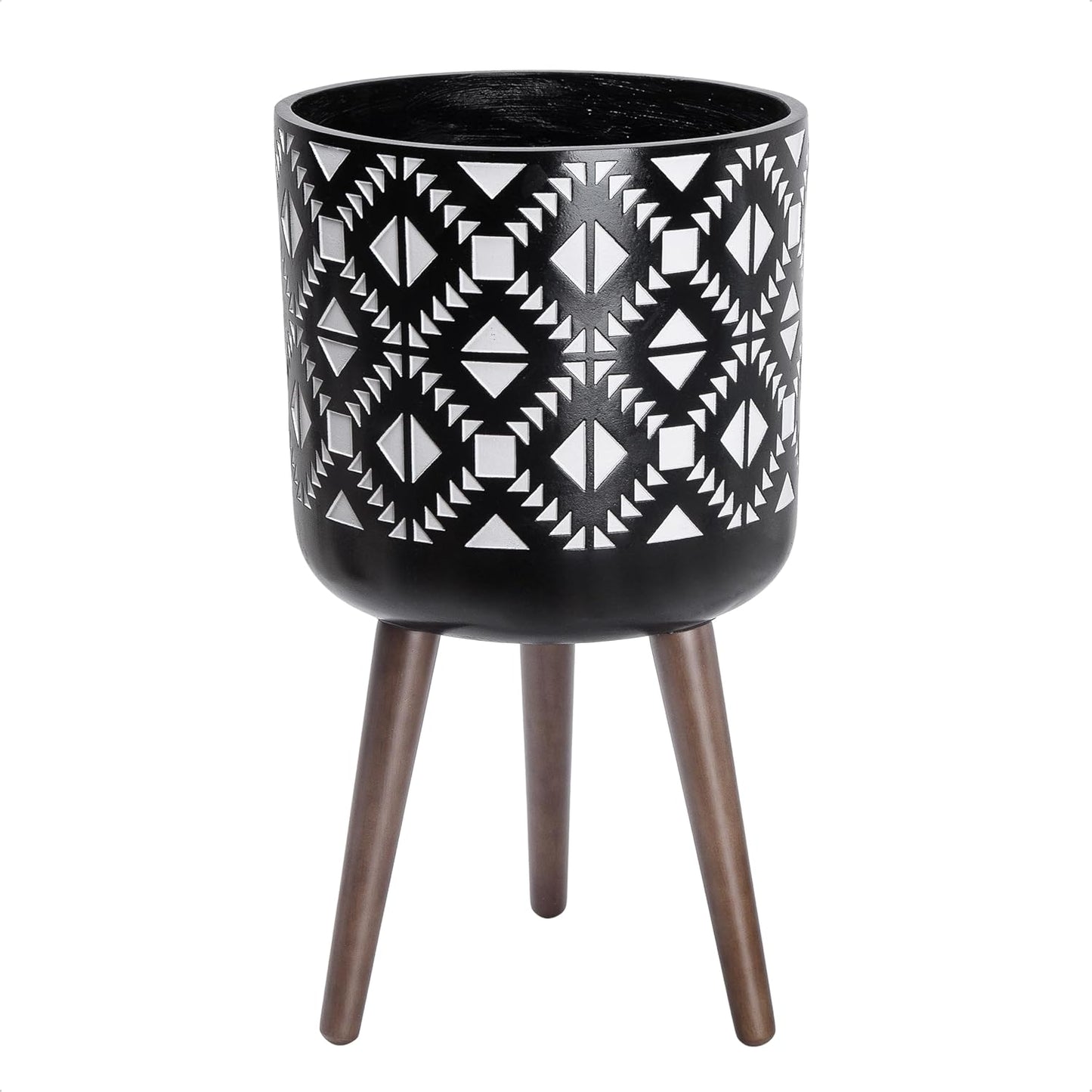 D'vine Dev 12 Inch Planter Pot with Stand for Indoor Plants