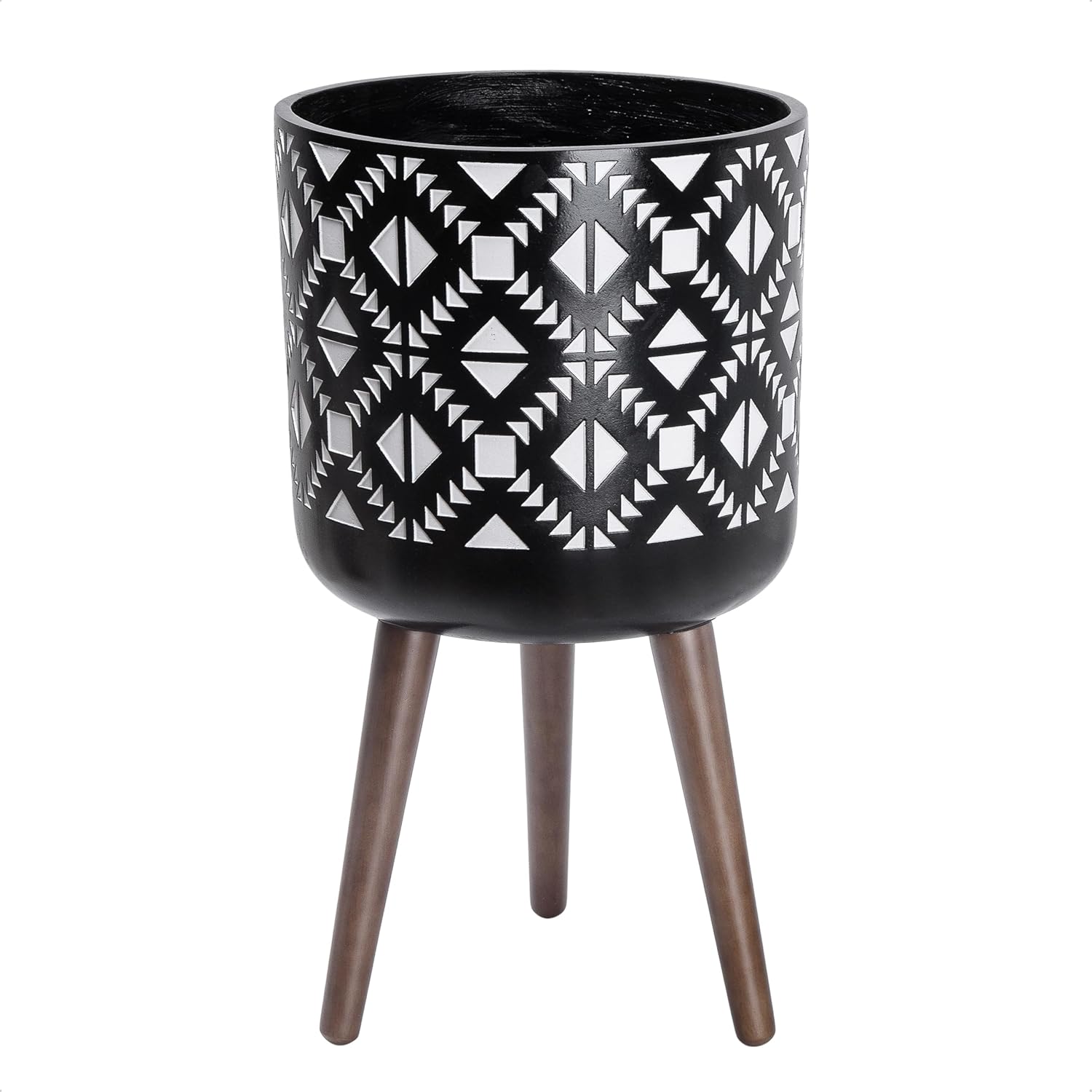 D'vine Dev 12 Inch Planter Pot with Stand for Indoor Plants