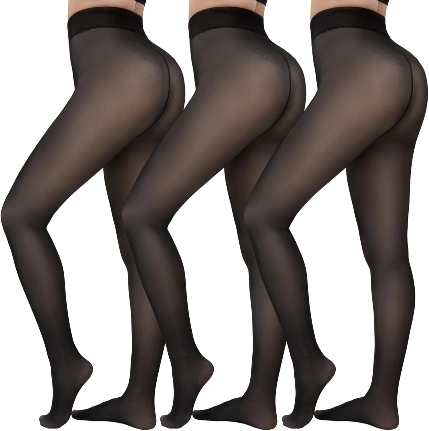 Fleece Lined Tights for Women - Warm Thermal Leggings Set