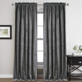 StangH Gray Velvet Curtains 96 in Panels - Luxury Blackout Drapes