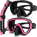 Dry Snorkel Mask Set for Adults - Wide View, Anti-Fog Design