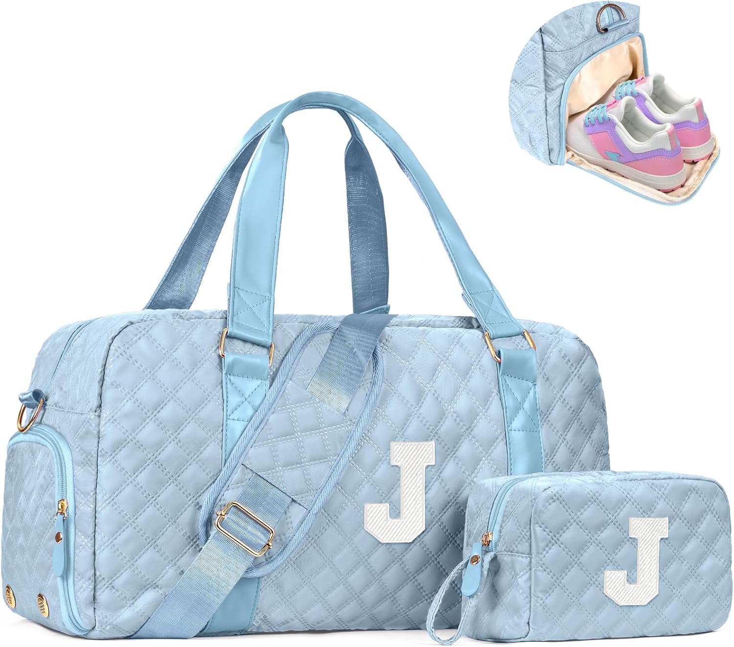 Personalized Initial Travel Duffel Bag for Women & Girls