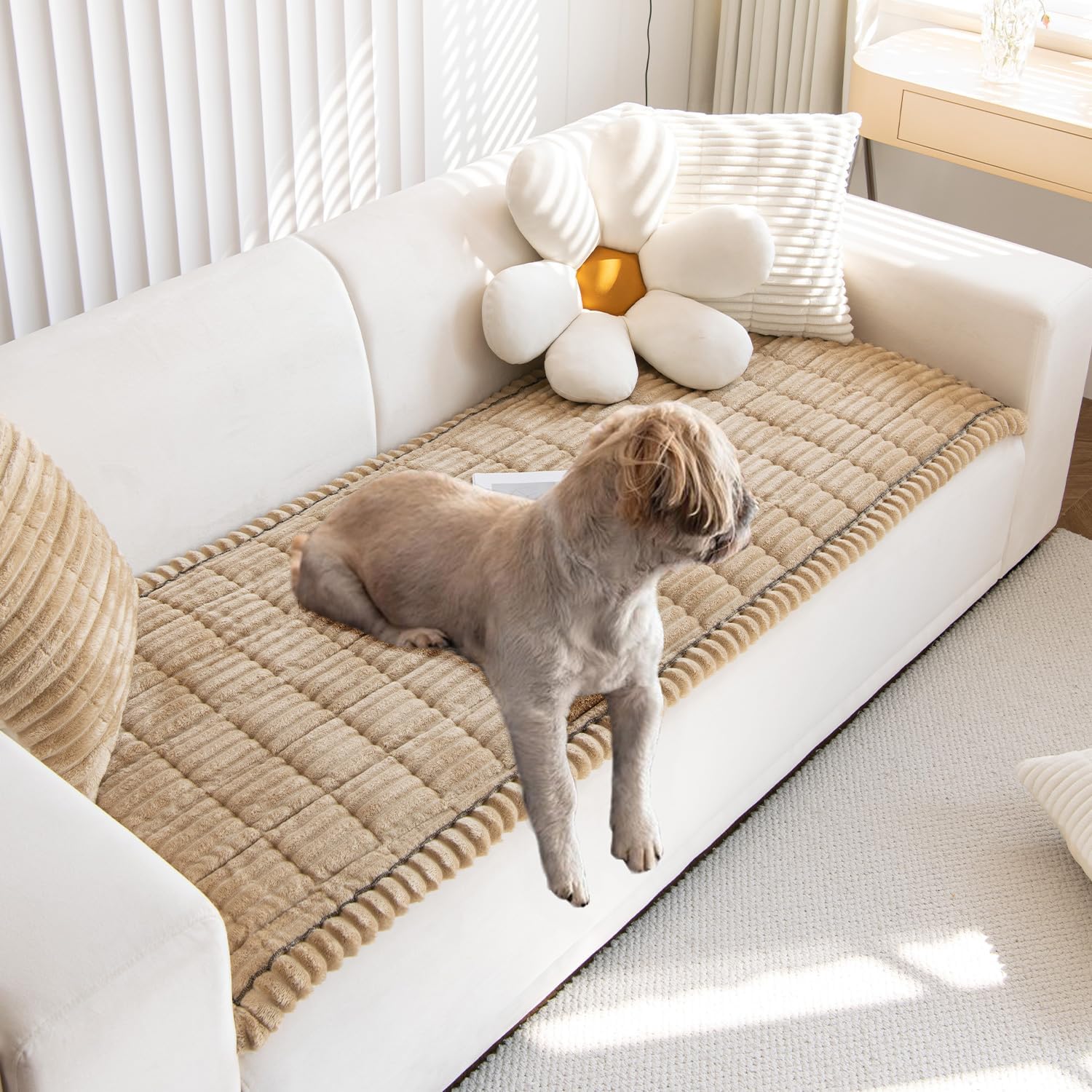 Non Slip Fuzzy Pet Couch Covers for Sofa - Durable Protection