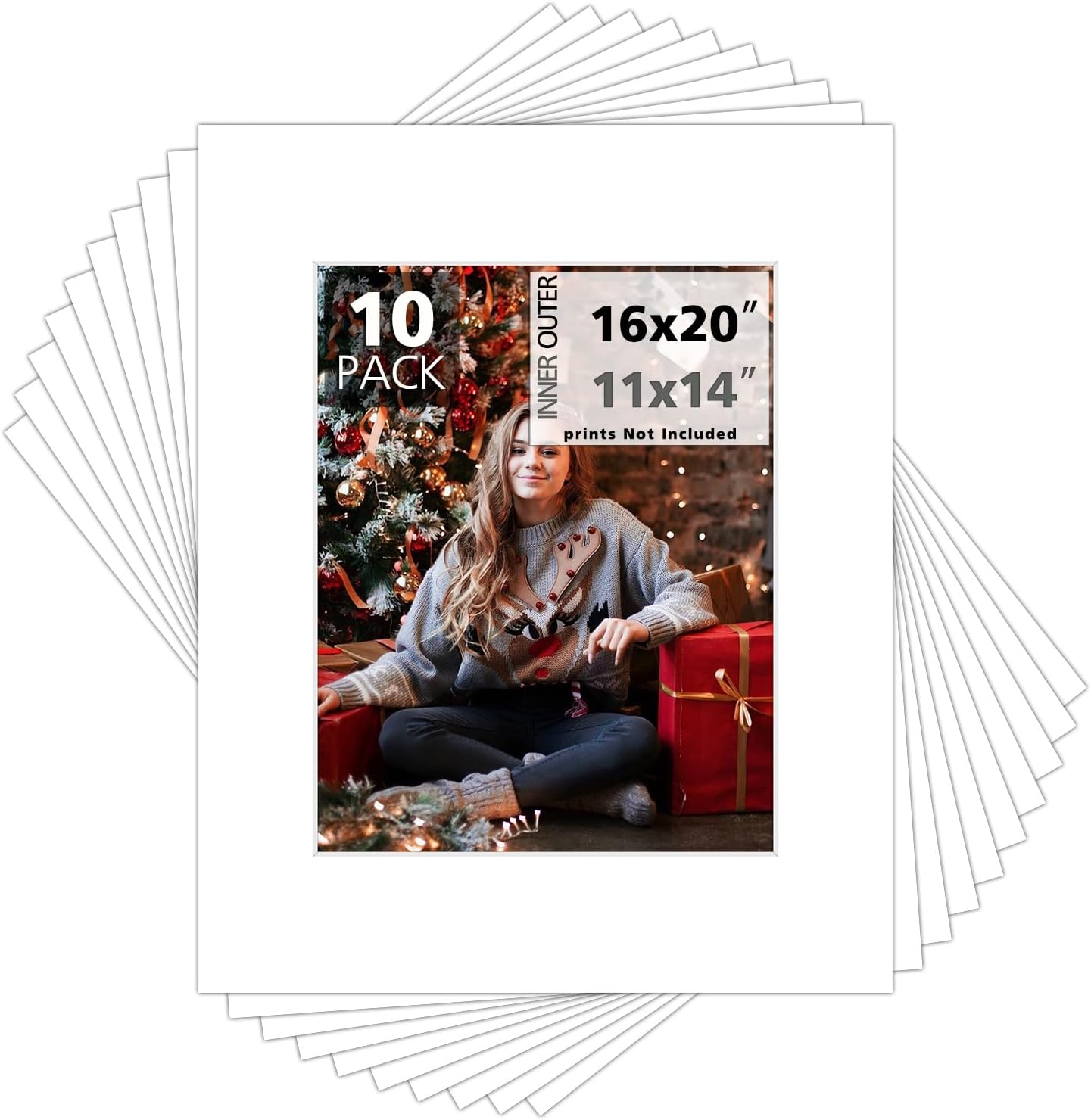 Premier Acid-Free Pre-Cut 16x20 White Picture Mats for Photos
