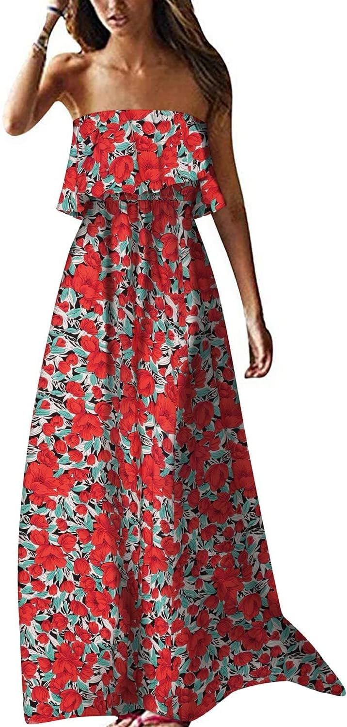 ZMPSIISA Women's Summer Off The Shoulder Maxi Dress Review