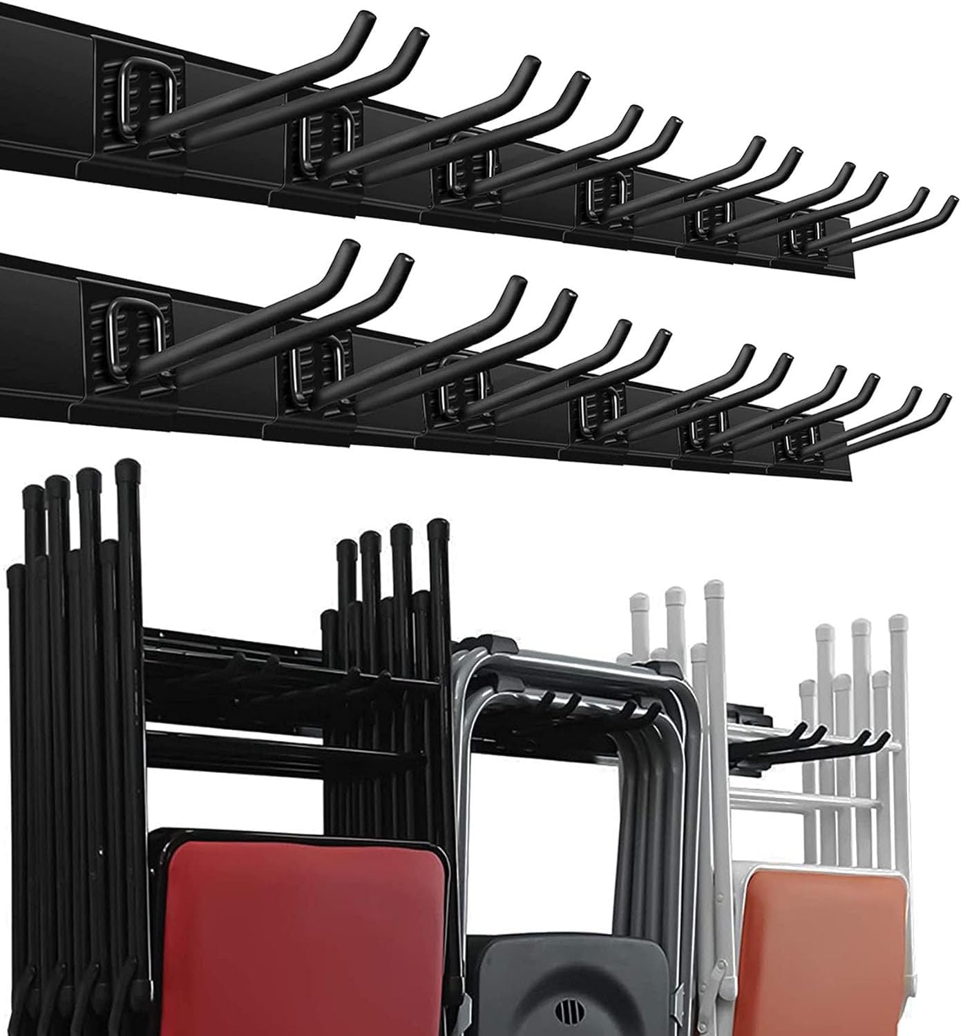 Wallmaster Garage Storage Organization with Adjustable Hooks