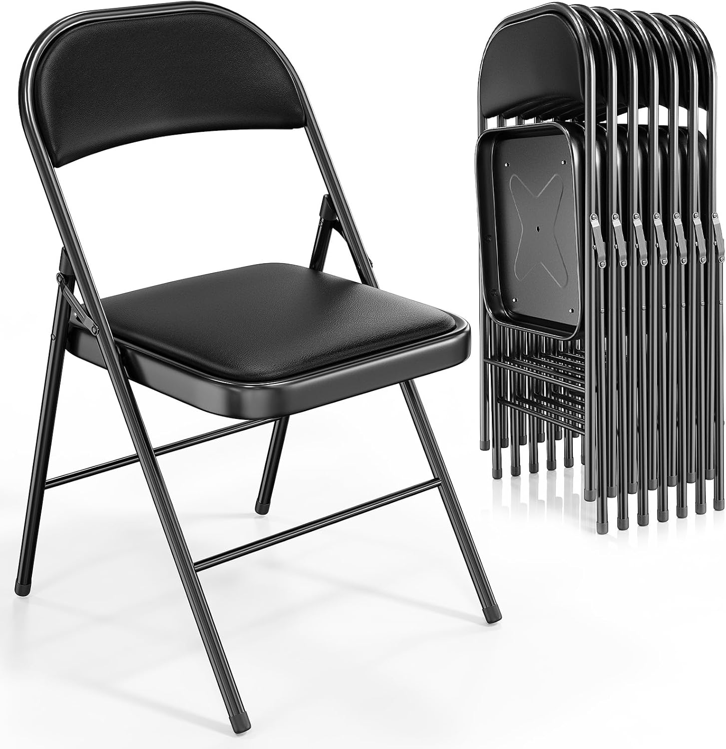 VINGLI Folding Chairs with Padded Seats for Comfort and Durability