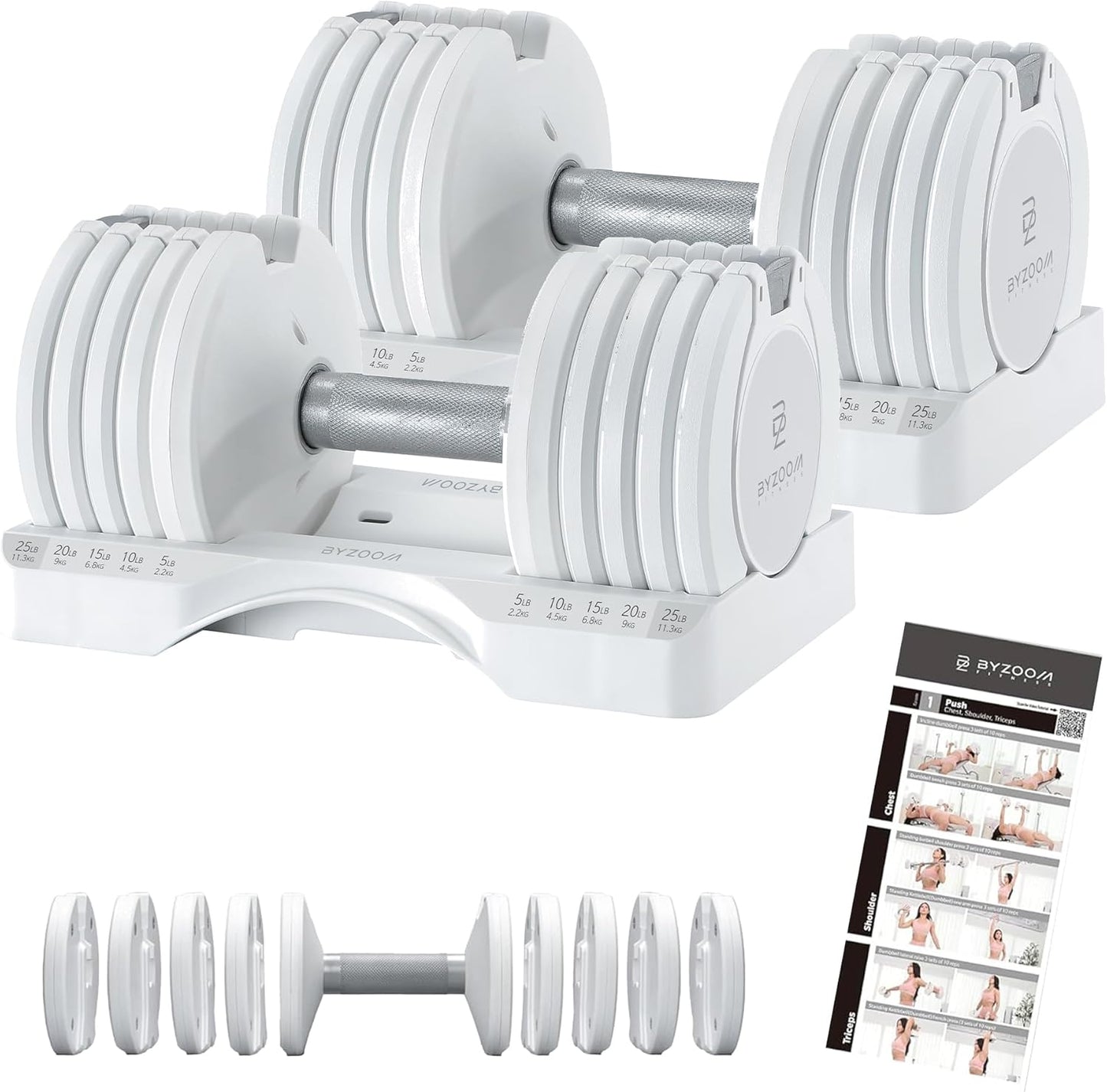 BYZOOM FITNESS Adjustable Dumbbell for Home Gym Workouts