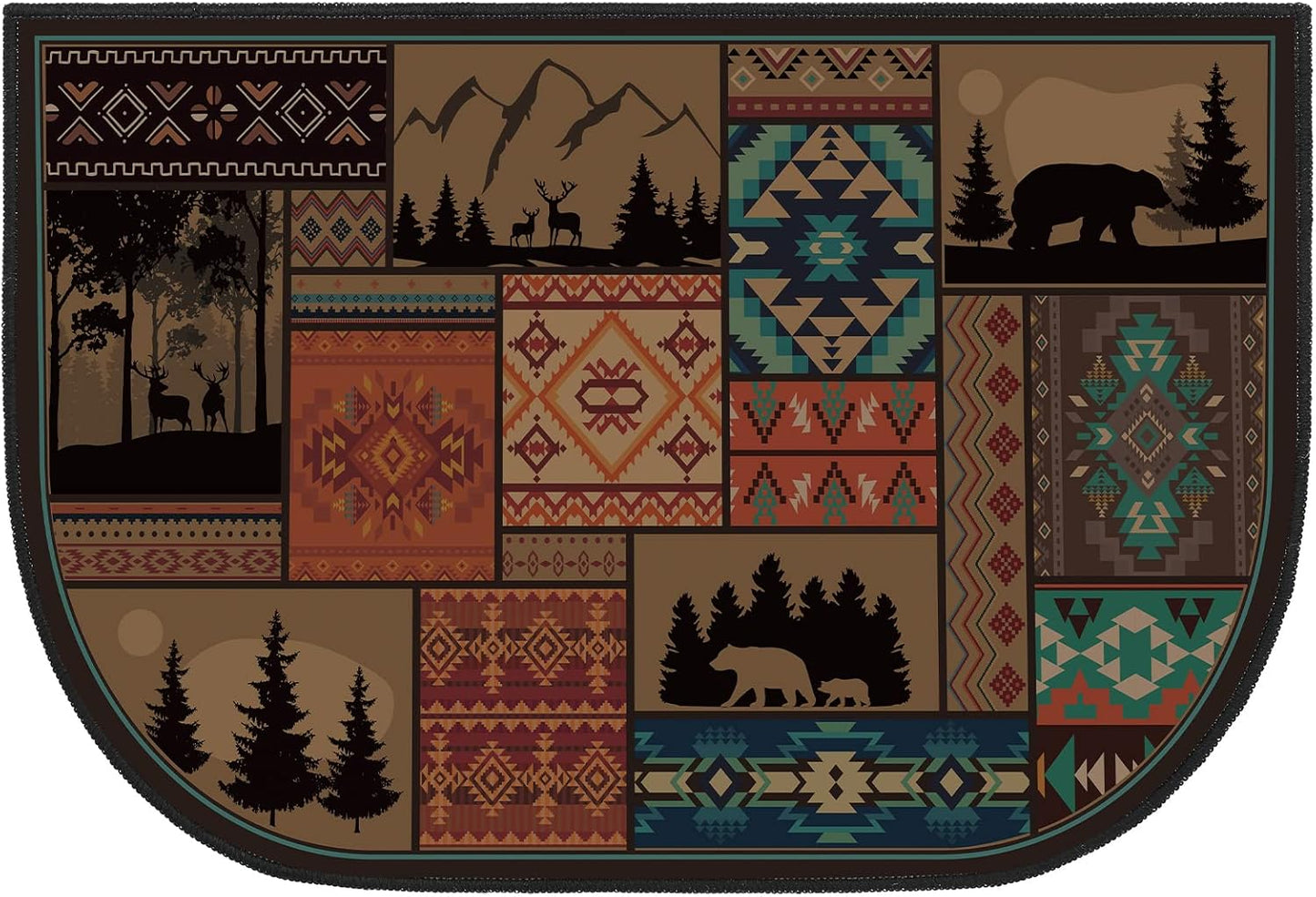 Demissle Fireproof Hearth Rug for Wood Stove and Fireplace