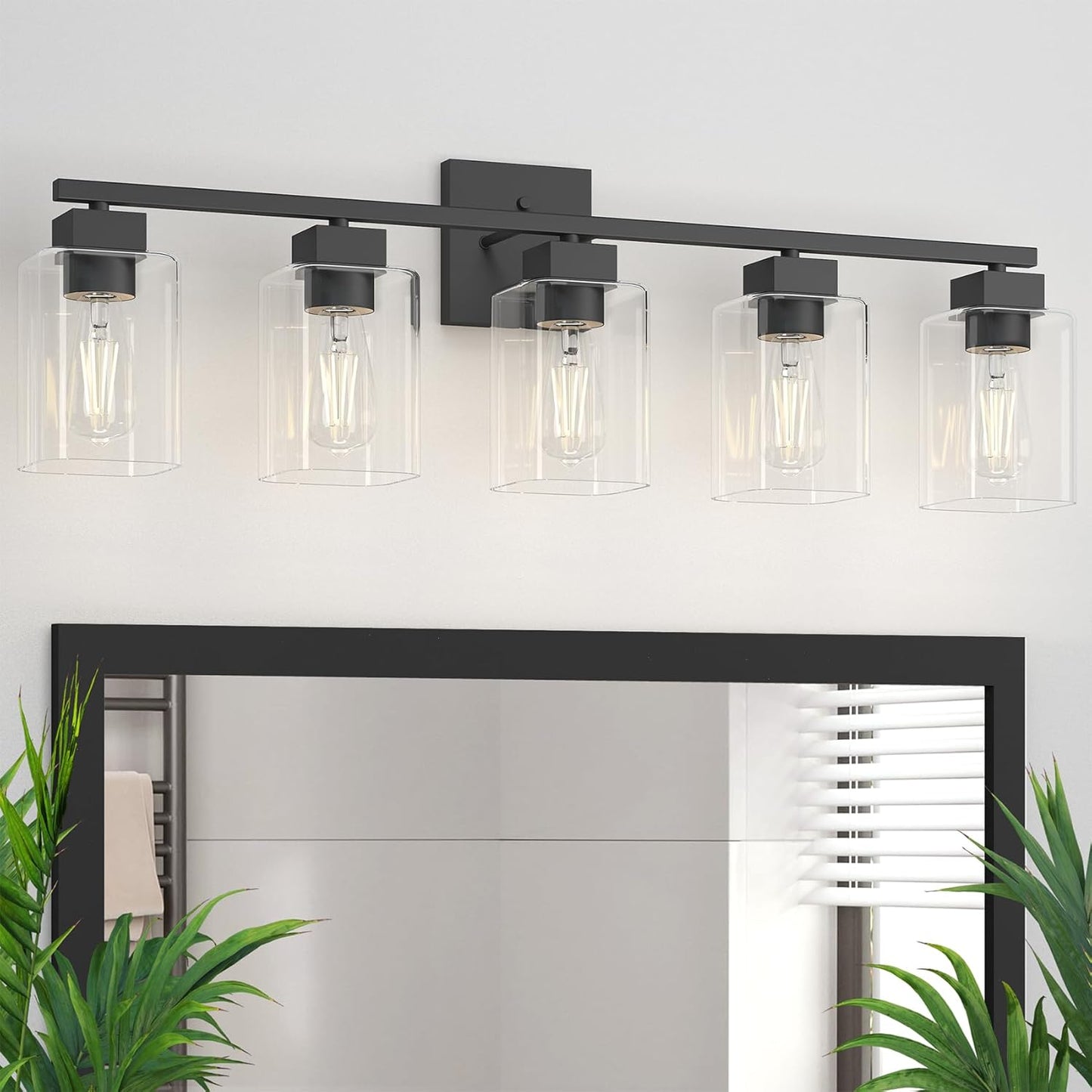 Espird 5 Light Bathroom Vanity Light - Elegant Matte Black Design