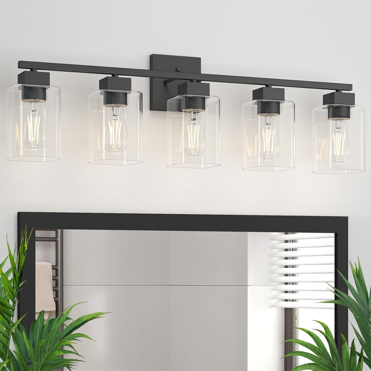 Espird 5 Light Bathroom Vanity Light - Elegant Matte Black Design