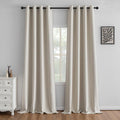 Light Filtering Cream Curtains 108 Inch Length for Living Room