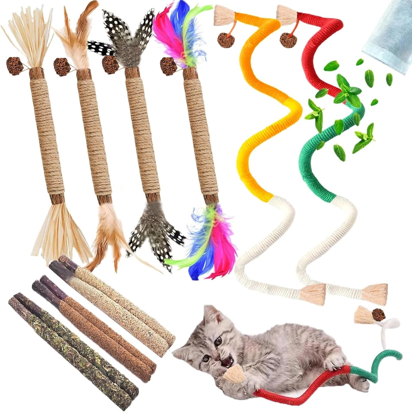 Interactive Cat Toy Set for Dental Health