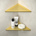 Corner Shower Shelves 10in Brushed Gold Recessed Bathroom Shelf