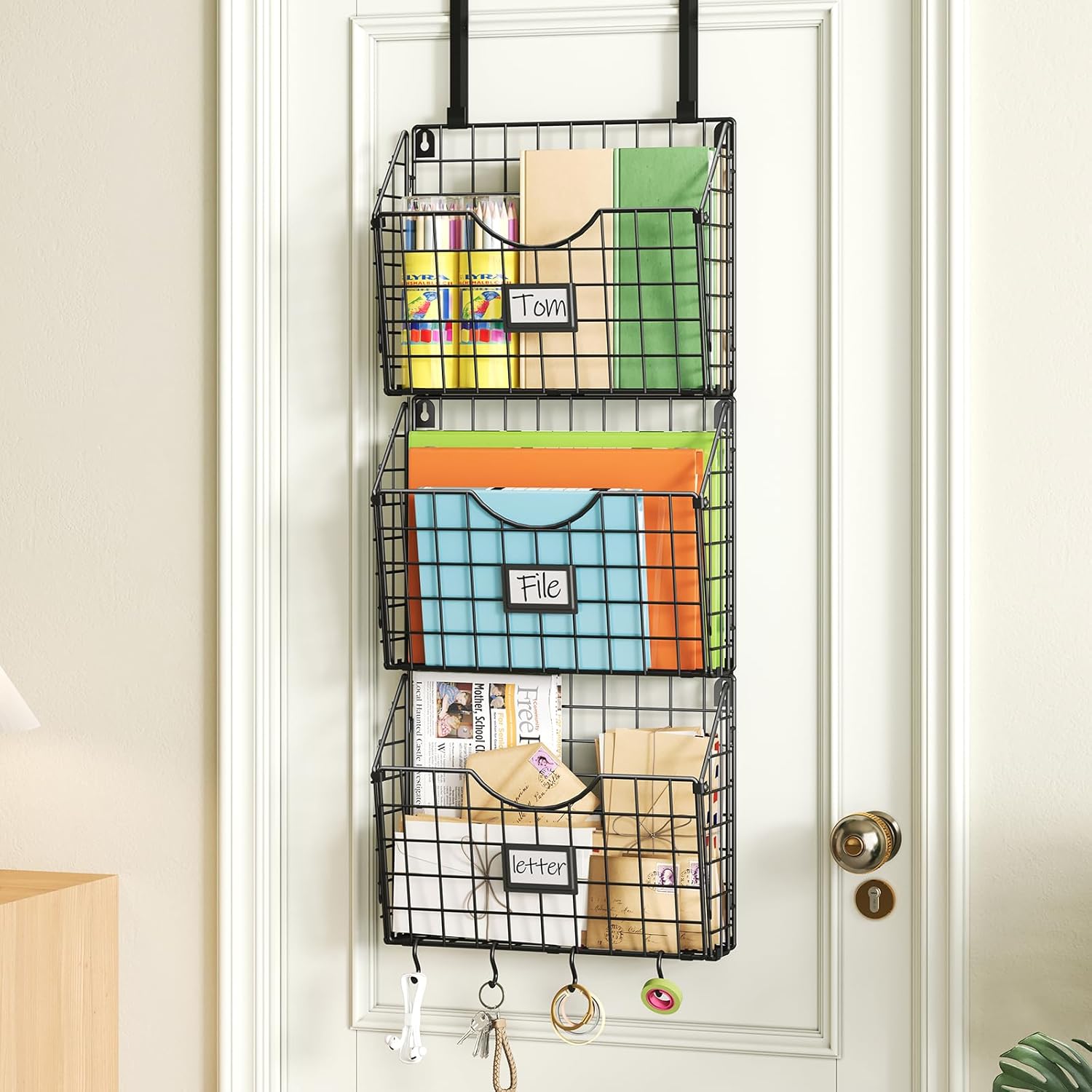 X-cosrack 3-Tier Hanging Wall Files Rack for Home Office Use