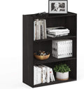 Furinno PASIR 3-Tier Book Shelf - Wide Open Storage for Small Rooms
