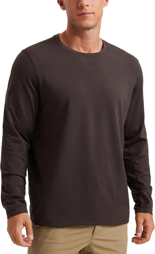 CRZ YOGA Cloud Jersey Long Sleeve Shirts for Men - Soft Tops