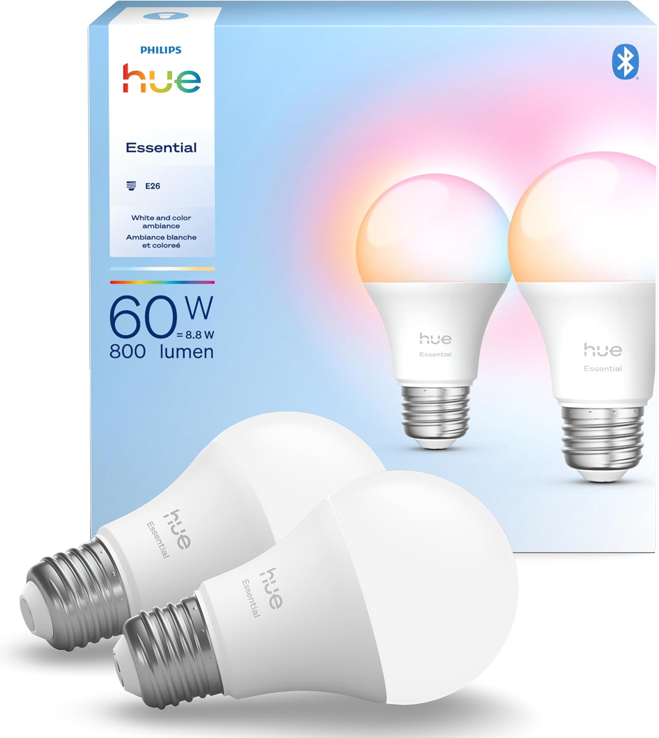 Philips Hue Essential Smart LED Bulb for Color Ambiance Lighting