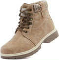 Womens Outdoor Winter Hiking Boots - Waterproof Lace Up Fur Lined