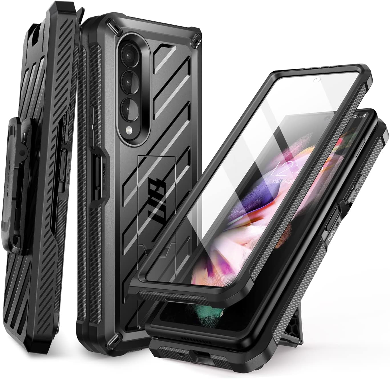 SUPCASE Galaxy Z Fold 3 Case with Stand and Screen Protector