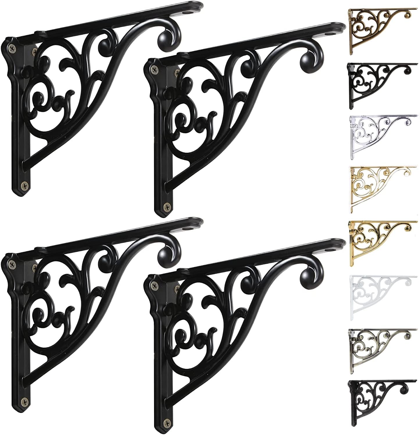 Heavy Duty Matte Black Shelf Brackets for Stylish Home Decor