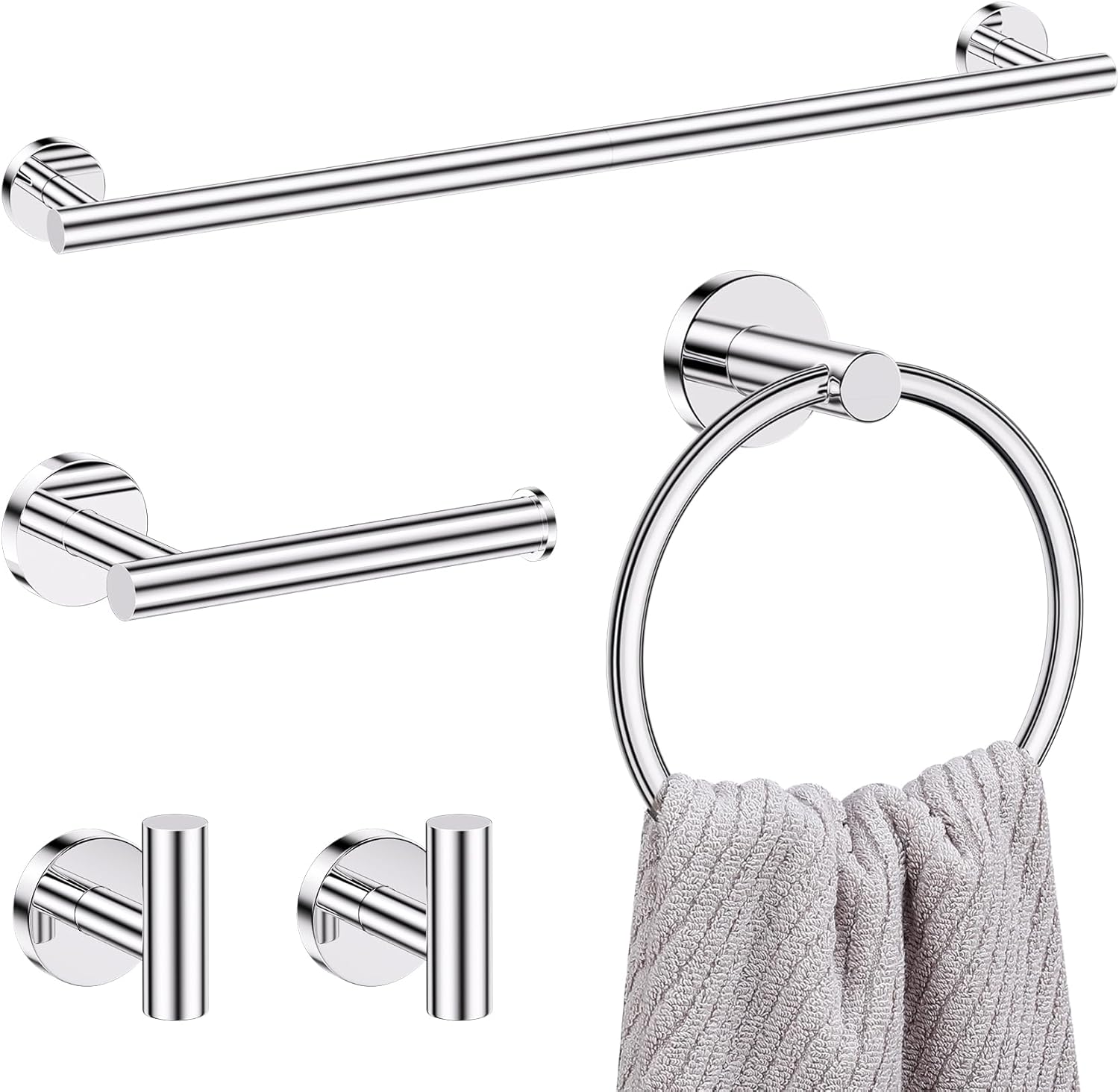 Polished Chrome Bathroom Accessories Set for Modern Spaces