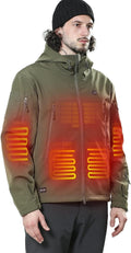 DEWBU Heated Jacket for Men with 12V Battery Pack - Warm Winter Coat
