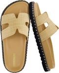 CUSHIONAIRE Crisp Womens Slide Sandal Faux Leather - Wide Widths
