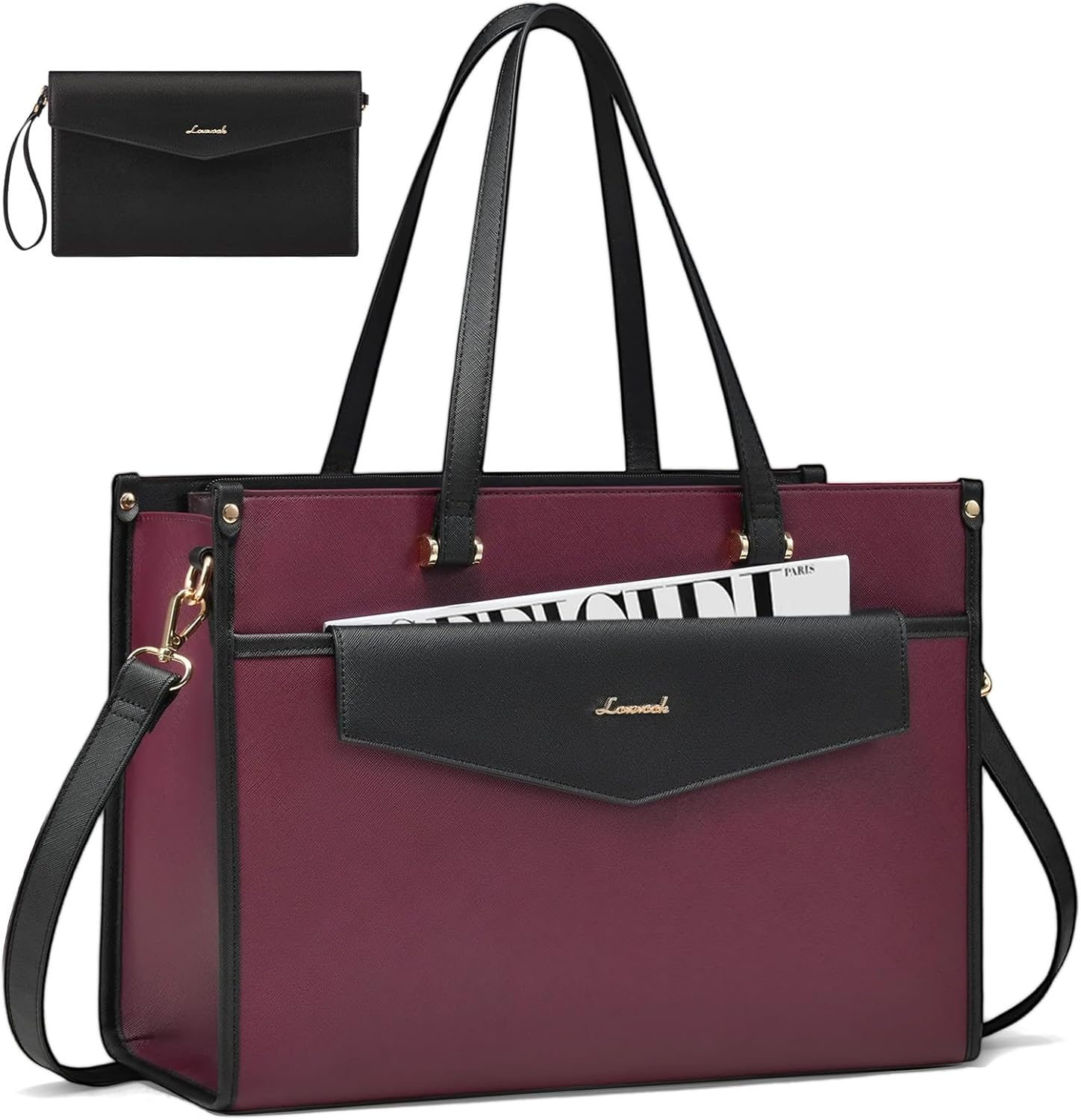 LOVEVOOK Laptop Bag for Women: Stylish 2-in-1 Tote Purse