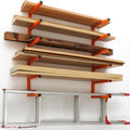 Lumber Storage Rack Wall Mount 4pack - Heavy Duty 6-Level Organizer