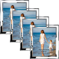 8x10 Picture Frames 4 Pack Silver Glass Frames - Clear Tabletop