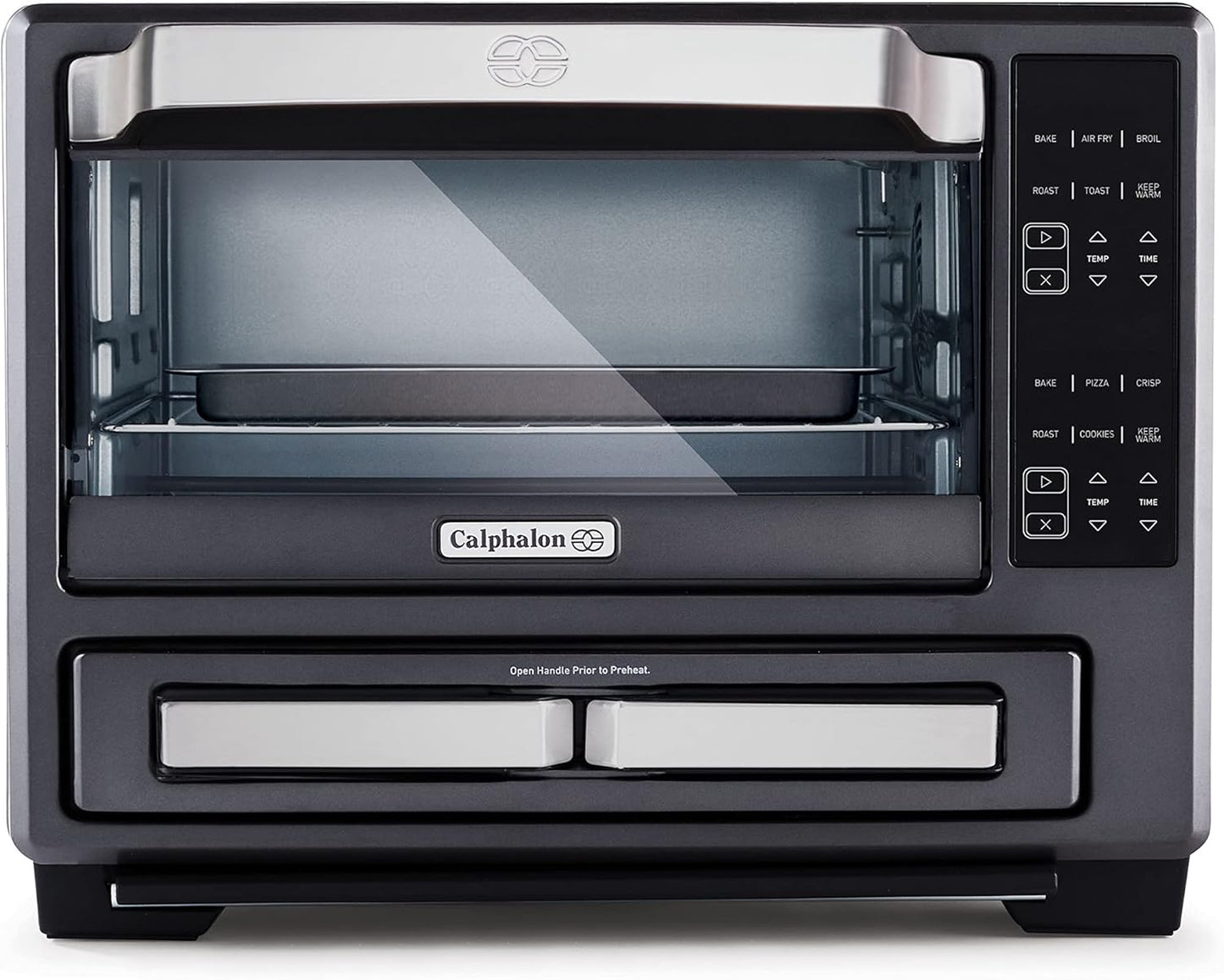 Calphalon 12-in-1 Air Fry Toaster Oven, Dual Zone Pizza Drawer, Digital Controls