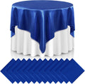 72 in Satin Square Tablecloth Overlay Set - 12 Pack Royal Blue