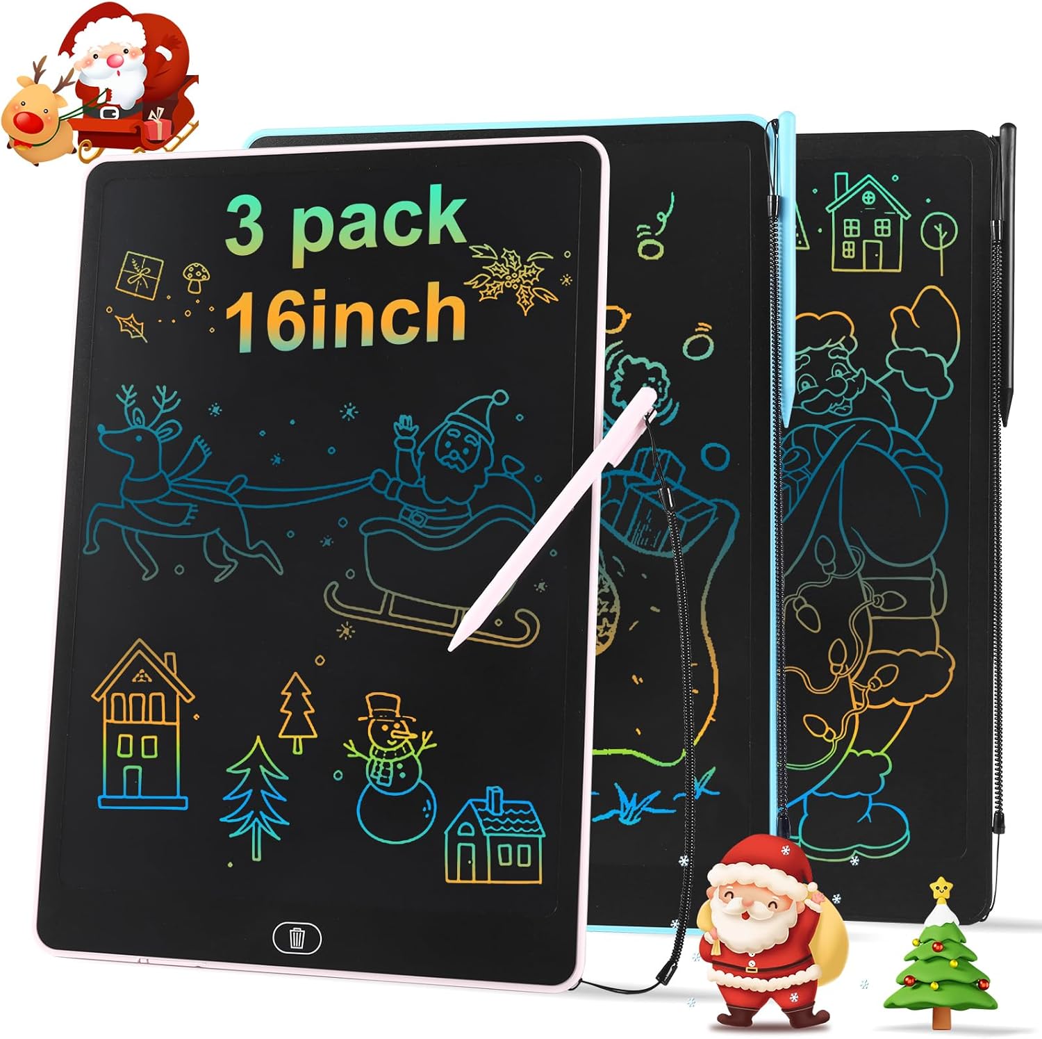 16 Inch LCD Writing Tablet for Kids - 3 Pack Doodle Board