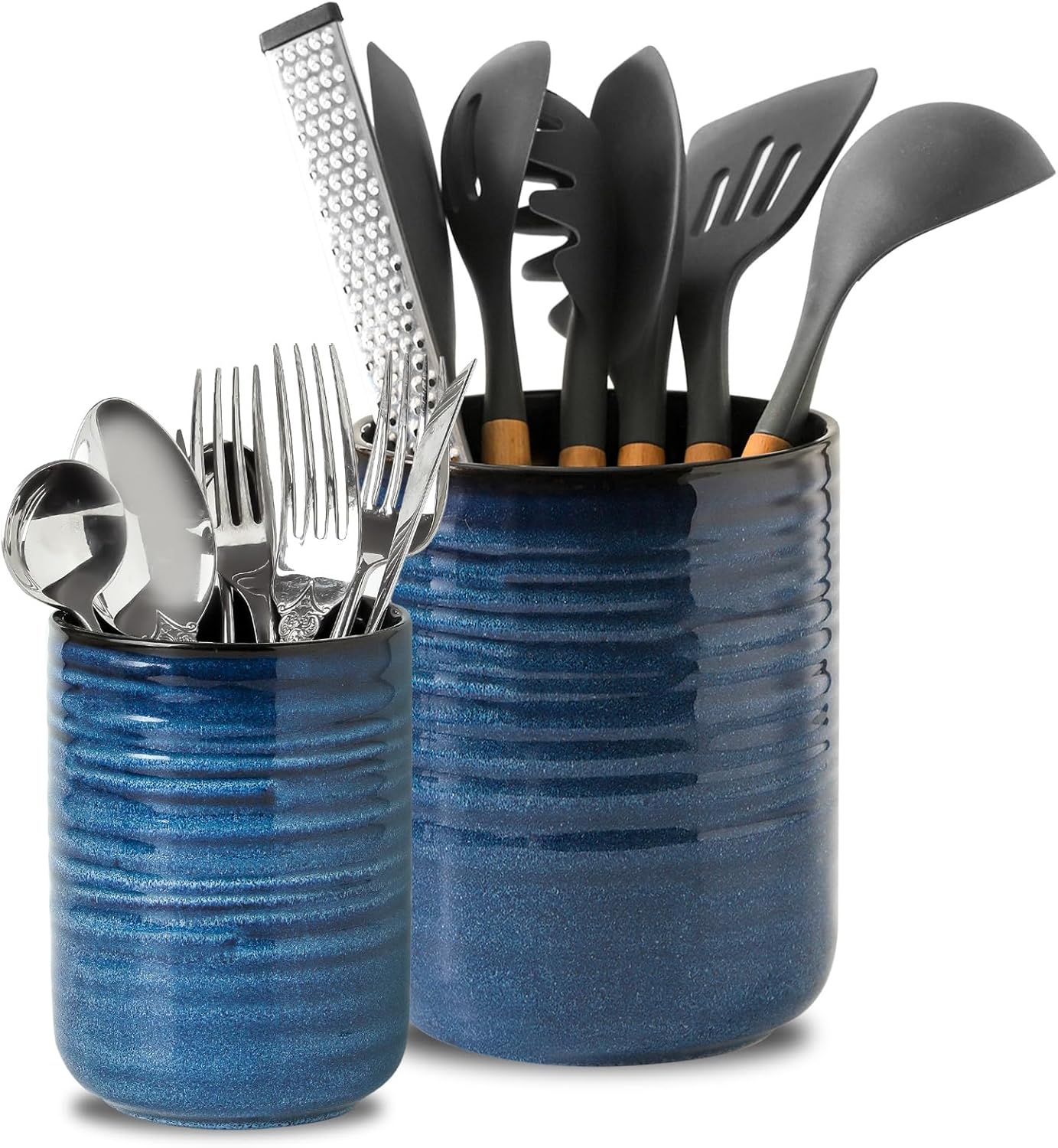 Hasense Utensil Holder Set: Stylish Ceramic Kitchen Organizers