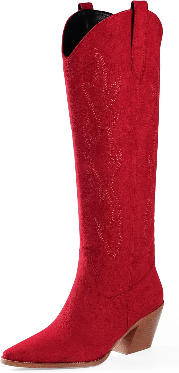 iiimmu Cowgirl Boots for Women - Stylish Knee High Cowboy Boots