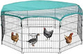 BestPet Large Metal Chicken Coop 24in x 24in 8 Panel - Walk-In Run