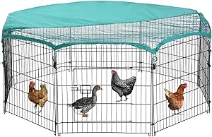 BestPet Large Metal Chicken Coop for Outdoor Poultry and Pets