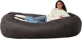 Large Bean Bag Chair for Adults - 7 ft Grey Memory Foam Comfort