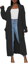 Womens Long Cable Knit Cardigan 2025 Fall Maxi Coat - Cozy Layer