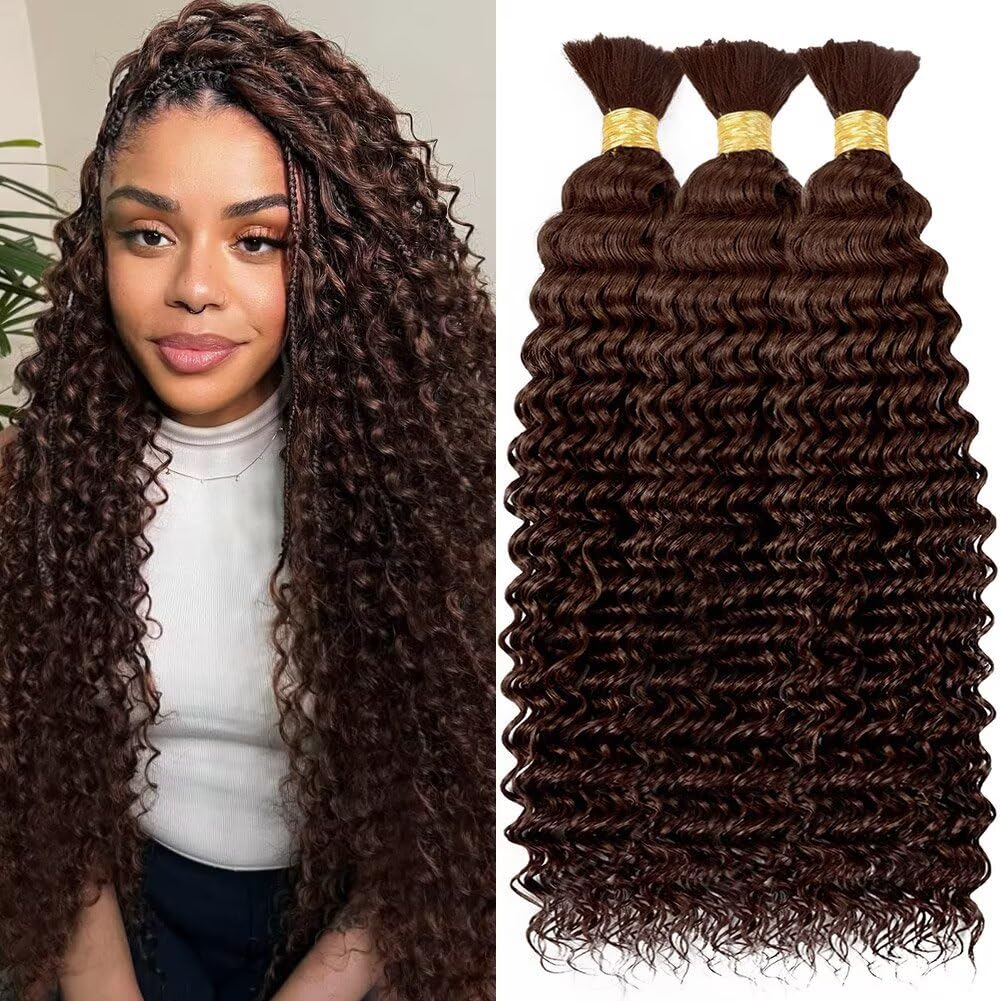 Human Braiding Hair for Boho Braids 150g 24 Inch Chocolate Brown