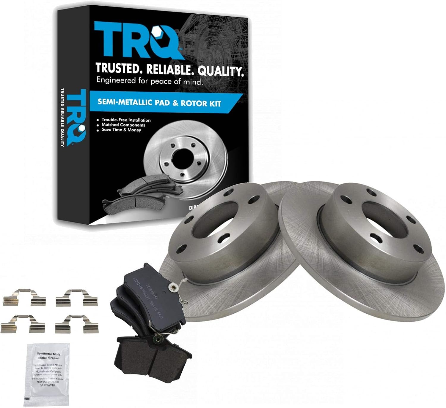 TRQ Rear Brake Pad & Rotor Kit for 2002 Audi A4 Quattro S4