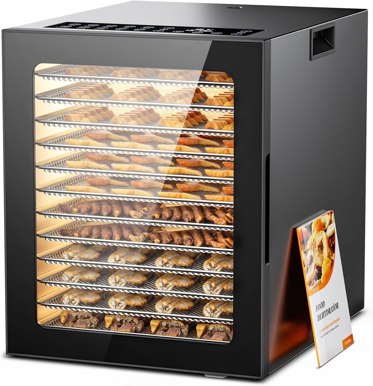 Food Dehydrator with 12 Stainless Steel Trays for Healthy Snacks