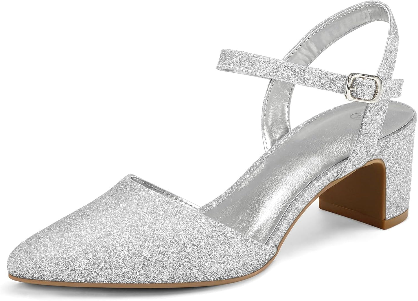 mysoft Women's Pumps 2 Inch Chunky Block Heel Ankle Strap Shoes