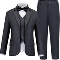 Boys Slim Fit Tuxedo Suit Set for Teens and Toddlers - Stylish 5-Piece