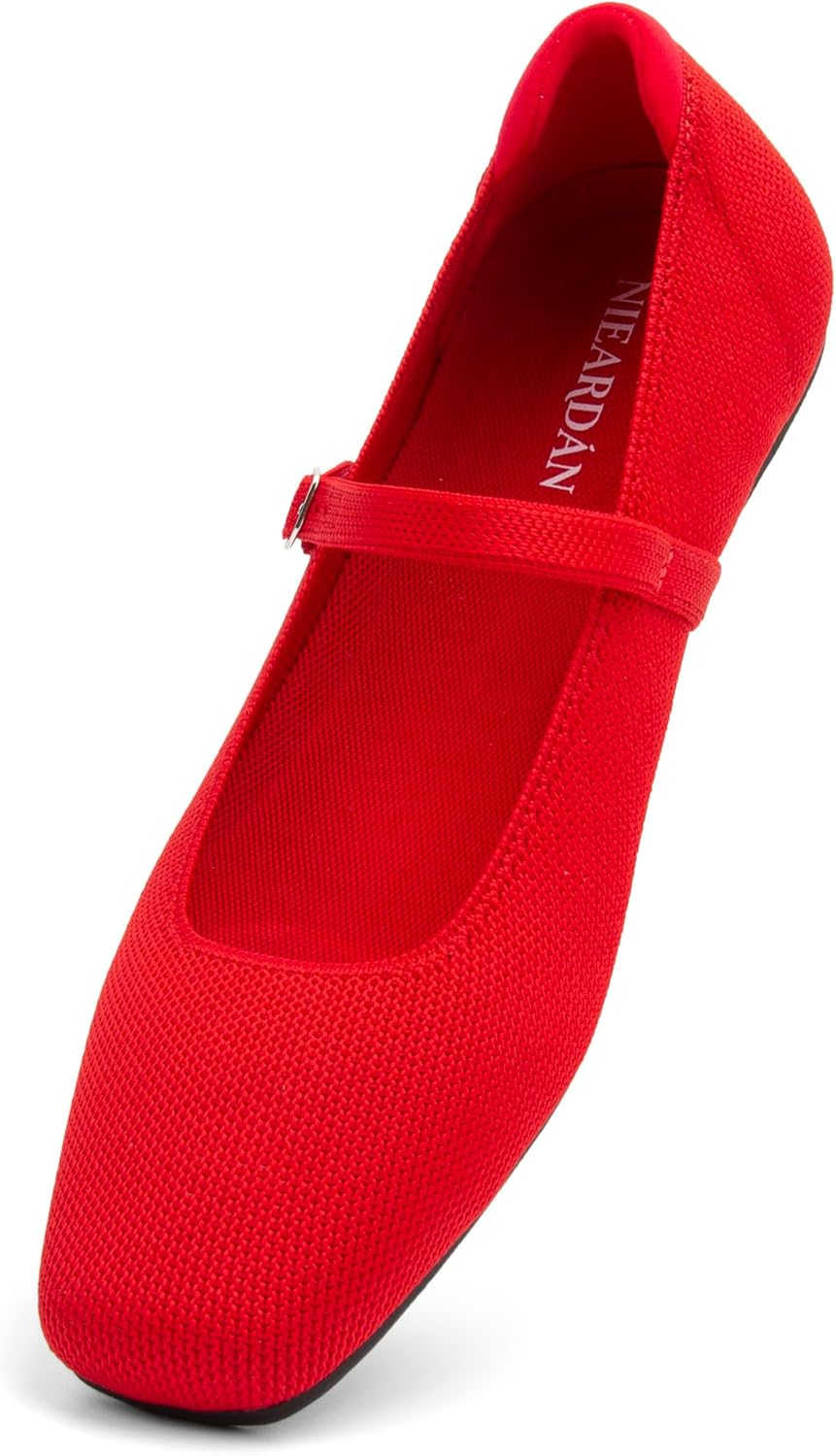 Women's Ballet Flats Square Toe Slip On Shoes for Comfort