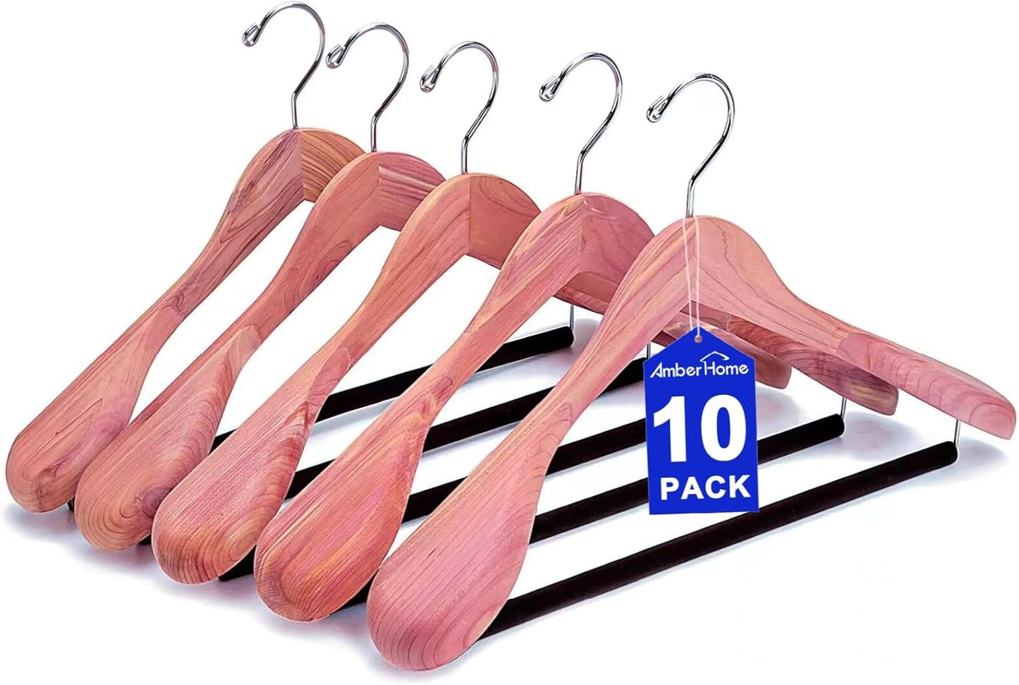 Amber Home Cedar Wood Hangers for Suits and Jackets